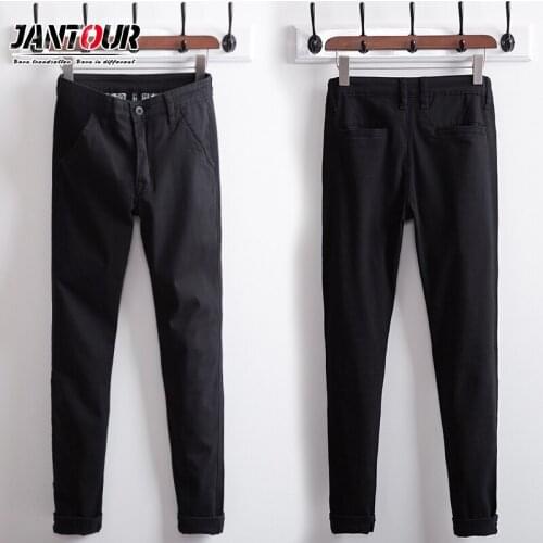 Jantour Brand Summer New Casual Pants Men Cotton Slim Fit Thin Chinos Fashion Khaki Skinny Trousers Male Classic Clothing 27-38