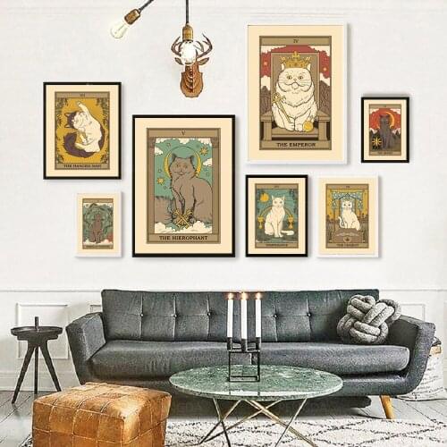 Home Decoration Prints Cute Cat Painting HD Pictures Wall Art HD Modular Canvas Animal Poster Bedside Background No Framework