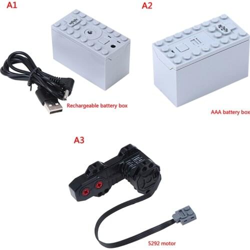 Technic Power Functions Electric RC Race Buggy Motor Rechargeable Battery Box Can Adjust Output Power MOC Building Block Toys