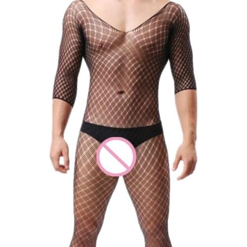 2020 HOT Sexy Lingerie Husband Erotic Lingerie Bodystocking Body Suit Male Crotchless Man Intimates Sexy Costumes Men Sleepwear