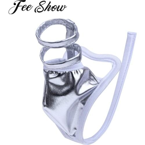 Mens Latex Bikini Thong Briefs Underwear Lingerie Leather Crotchless C-string Thong Panties Erotic Jockstrap Cuecas Sex Panties