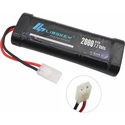Limskey 7.2V 2000mAh 6-Cell Flat Pack NiMH Battery with Tamiya Discharge Plug for RC Racing Car Toys Hobbies