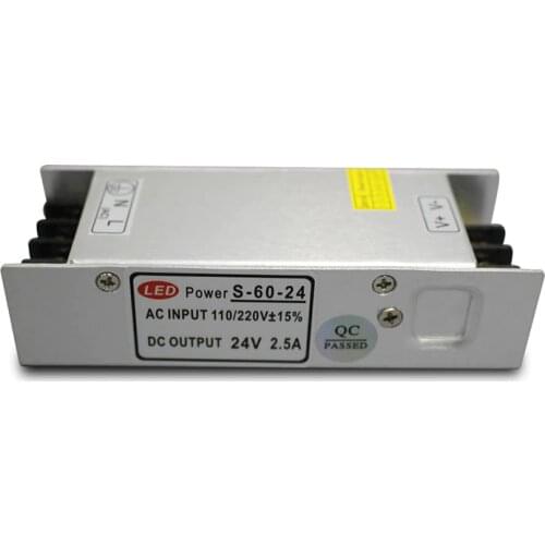 New model 24V 2.5A 60W Switching Power Supply Driver for LED Strip AC 100-240V Input to DC 24V free shipping