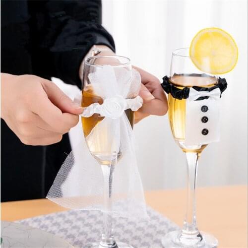 New 1pcs Wedding Decoration Bride / Groom Wine Glass Set Logo Hen Party Cup Ring Bachelor Party Bride Shower Party Decoration-7