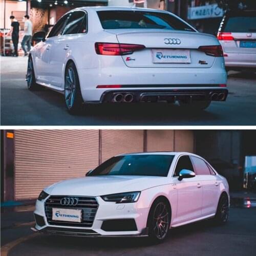 Suitable For A4 Audi Carbon Fiber Lip S4 B9 Modified Cmst Front Shovel Rear Spoiler Surround Appearance Kit
