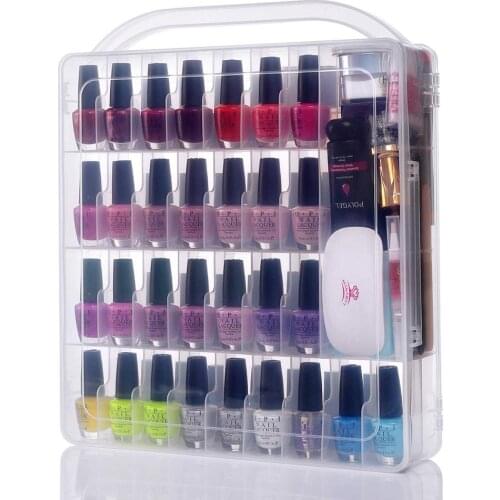 MAKARTT Professional Nail Polish Holder for 60 bottles with Large Separate Compartment for Tools F0683
