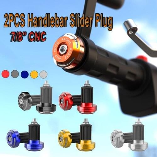 2PCS 7/8 "22mm Motorcycle CNC Handlebars Cap Handlebar Grips Bar Ends