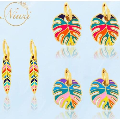 2021 Vintage Piercing Womens Earring Bohemian Trendy Colorful Leaves Dangle Earrings Unusual Personalized Accessories For Girls