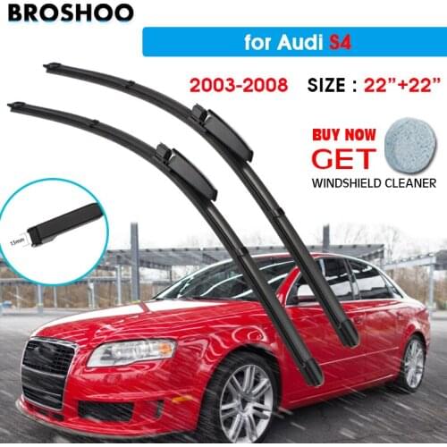 Car Wiper Blade For Audi S4 22"+22" 2003-2008 Auto Windscreen Windshield Wipers Blades Window Wash Fit Slider Arm