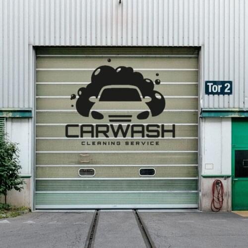 Modern Carwash Cleaning Service with bubbles Wall Sticker Decal Car Service Sticker Garage Wall Art Decoration A01001