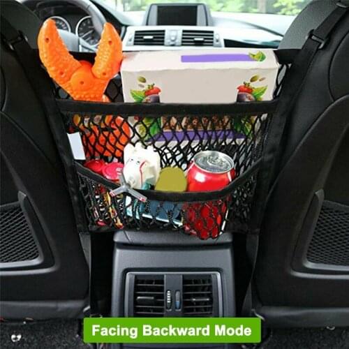 Car Net Organizer Standard Between Seat Mesh Storage Net with Pockets Front Seat Dog Barrier for Cars A5KD
