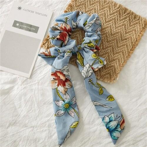 Sunnee New Knotted Rabbit Ears with Large Intestine Circles Scarf Hair Rubber Hair Ropes Girls Hair Accessories hearwear