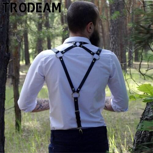 TRODEAM Mens Bondage Sexy Underwear gg Belt Suspenders Bdsm Gothic Seks Pastel Jartiyer Sexy Black Adjustable Garter Stockings