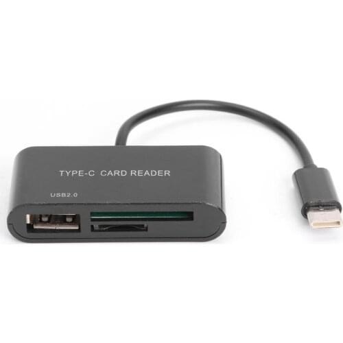 USB 3.1 USB-C Hub TF Memory Card Reader Type C to USB 2.0 OTG Adapter for Phone Plug and Play without Driver Software