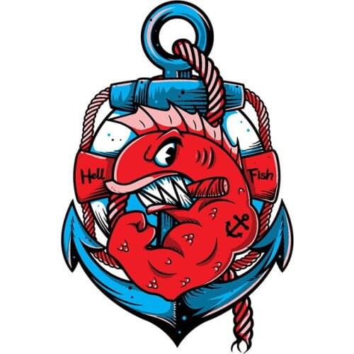 Personality Hellfish Logo Vinyl Car Sticker Graffiti Decal Trunk Motorcycle Windshield Waterproof Decoration Apply To Car Window