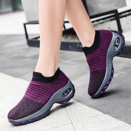 2020 Spring Women Breathable Shoes Woman Flat Slip on Platform Tenis for Women Mesh Sock Sneakers Shoes zapatillas aire mujer