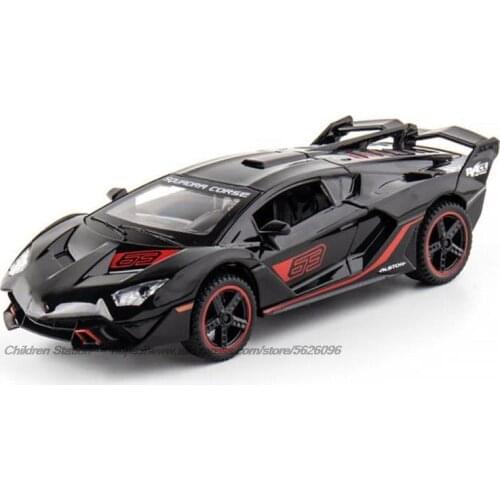 1:32 SC18 Car Alloy Sports Car Model Diecast Sound Light Super Racing Lifting Tail Car Wheels Toys For Children Christmas Gift