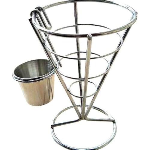 1PC Plating Single and Double Head French Fries Stand Buffet Cone Snacks Display Stand Fries Baskets QA 042