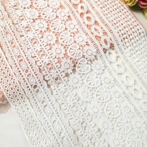 14yards 2-6cm Cotton lace fabric Embroidery Garment needlework sewing Clothes decoration Patchwork DIY Handmade accessories 137
