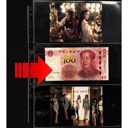 20pages/lot 3 pockets Photo Money Album cards page for post cards currency collection board game cards large size big star card
