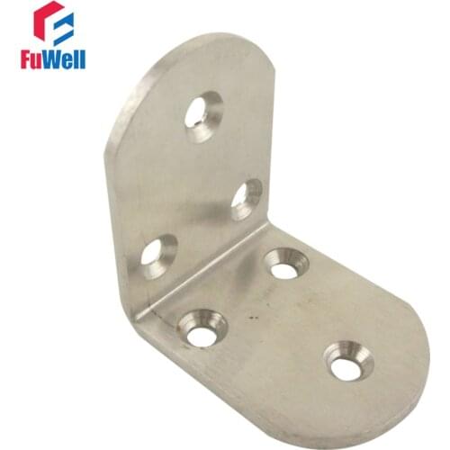 4pcs 50mm x 38mm 90 Degree Angle Bracket Stainless Steel 3mm Thickness Mending Repair Connector Corner Angle Bracket