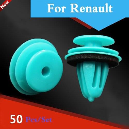 50pc Car Bumper Clips Retainer Fastener Rivet Door Panel For Renault Twizy Vel Satis Symbol Talisman Twingo Wind Zoe Sandero Rs