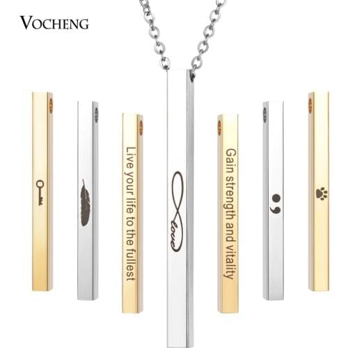 50cm Stainless Steel Customized Inspirational Necklace Hand Engrave Stamped Necklace Engraved Pendant SL-015