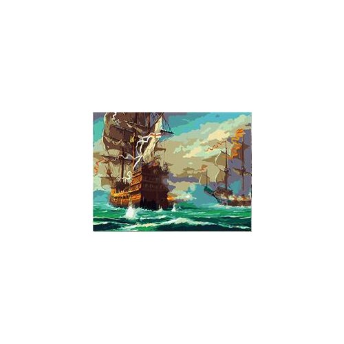MaHuaf-W1204 Sea battle Framed Acrylic Paint by Number kit 40x50cm hand painted painting by numbers