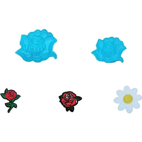 8 kind different type bright-colored flower patter hot melt adhesive applique embroidery patches stripes DIY accessory 1pcs sell
