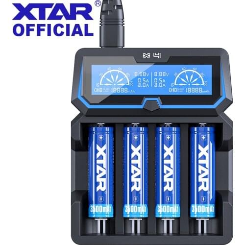 XTAR X4 Charger Extended Version 2020 Newest Battery Charger support 3.6/3.7V 14500-26650 1.2V NI-MH NI-CD Quick Battery Charger