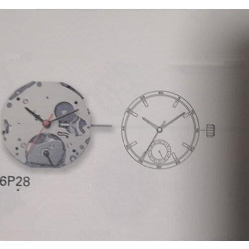 Watch accessories Japan MIYOTA 6P28 movement quartz movement 3 needles half 6 seconds without battery