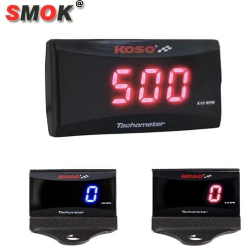 Koso Mini RPM Meter Digital Square LCD Display Engine Tach Hour Tachometer Gauge for Racing Motorcycle BMW YAMAHA KAWASAKI