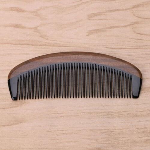 Natural Green Sandalwood Ox Horn Wood Comb Beard Makeup Tool Massage Hair Care