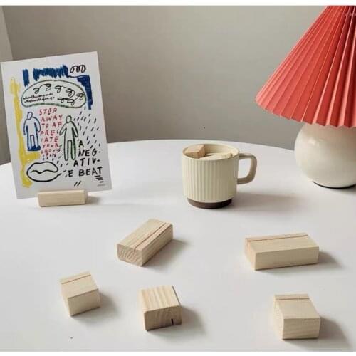 Wooden Crafts Creative Business Card Holder Memo Photo Clip Home Decoration Wine Counter Handmade Message Card