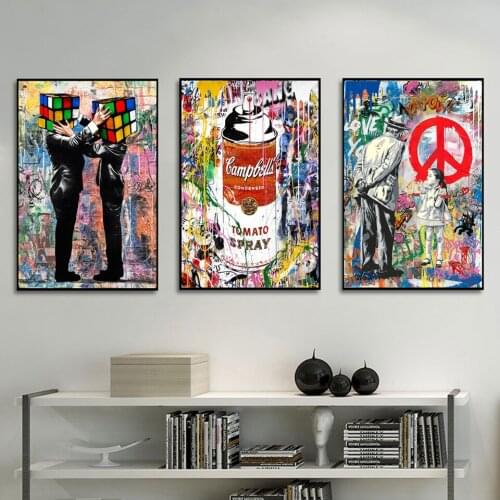High-Definition Graffiti Magic Cube Street Art Canvas Print Painting Abstract Figure Wall Picture Modern Living Room Home Decor