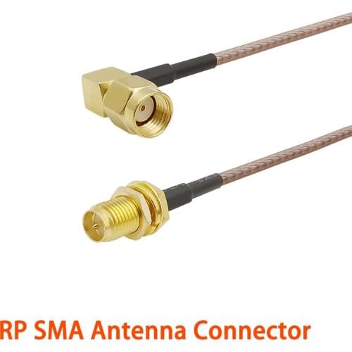RP SMA Male Right Angle to RP SMA Female Bulkhead RG316 Wire Extension Cable Antenna Extender Cable for Wireless Antenna 10-50CM