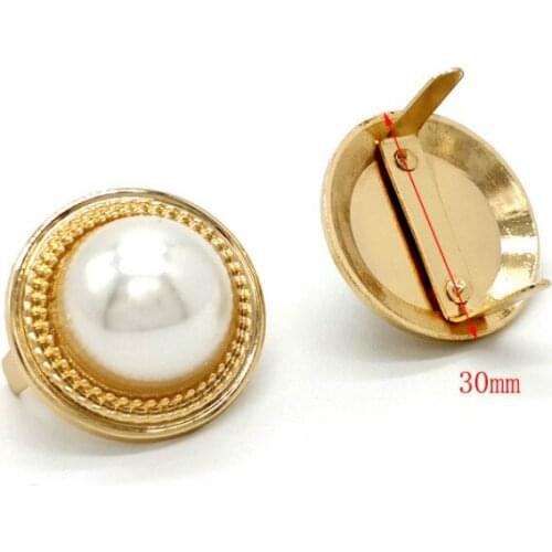 Fashion Handmade Diy New Pearlescent Buckle Pearl Decorative Nail Metal High Quality Luggage Hardware Front Rivet Accessories