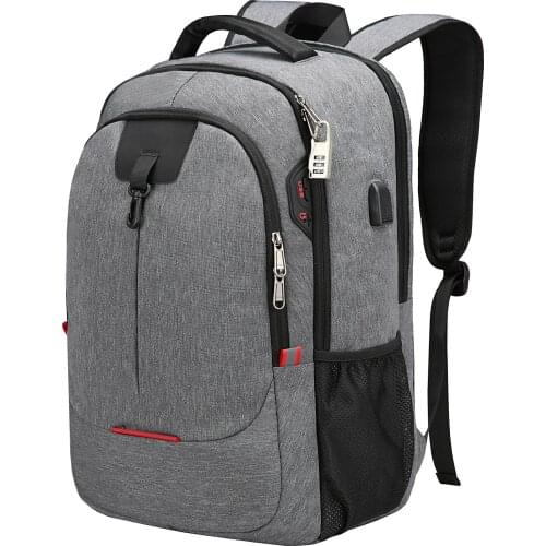 REJS LANGT Anti-Theft Mens Backpack Laptop 15.6 Inch Office Work Business Backpack with Charging USB Waterproof Travel Mochila