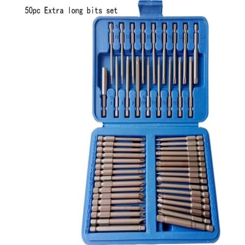 50pcs Screwdriver Bit Set Car Repair Tool Long Screwdriver Tip Bit Set Strength For Electric Drill Screw Head Tamper Hand Tools