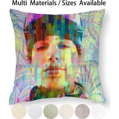 Vinnie Hacker Colourful Vibes Pillow Case Throw Pillow Cover Cotton Linen Flax Vinnie Hacker Spiritual Psychedelic Lsd Mushroom