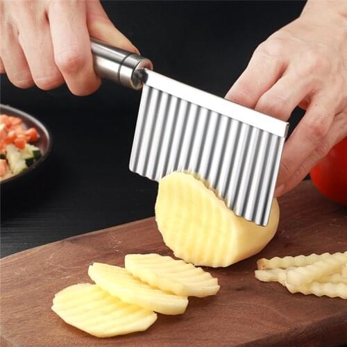 Stainless Steel Potato Cutter French Fry Wave Cutting Knives Vegetable Fruit Serrated Blade Slicer Chopper Kitchen Accessories