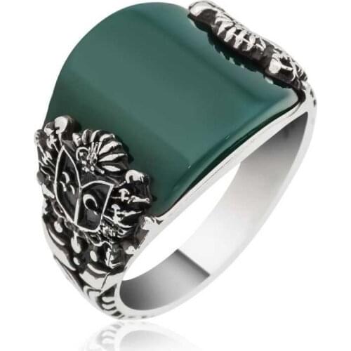 Original silver , Ottoman State Emblem Male ,Ring, Good Quality and Affordable Stony ,Rings Types