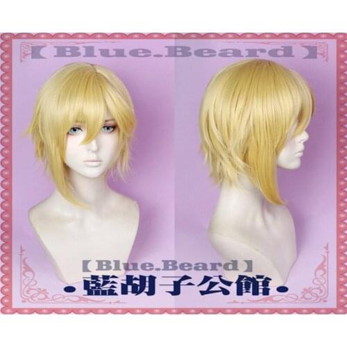 Anime Ensemble Stars Cosplay Nito Nazuna Short Golden Styled Synthetic Costume Wig + Wig Cap