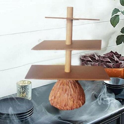 Halloween Snack Bowl Stand Home Party Broom Food Snack Rack Broomstick Snack Bowl Stand Resin Display Decoration Kitchen Device