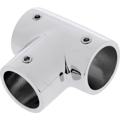 Polished 1 inch 90° 316 Marine Stainless Steel Tee Hardware Solid Boat Handrail Hand Rail Fittings