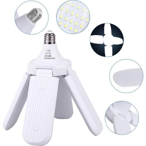 60W Industrial Lighting Deformable Lamp E27 85-265V Garage Lamp, Used In Industrial Basement High Bay Industrial Lamp