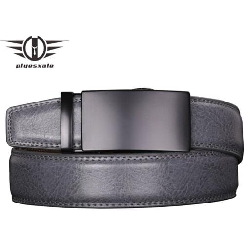 Grey Automatic Buckle Belts For Men Luxury Designer Brand Genuine Leather Belt Male Casual Formal Dress Belt High Quality B281