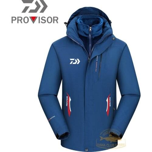 Daiwa Fishing Jacket Mens Fishing Clothes Thicken Thermal Coat Fishing Shirt Winter for Fishing Wear Outdoor Multi-Pocket