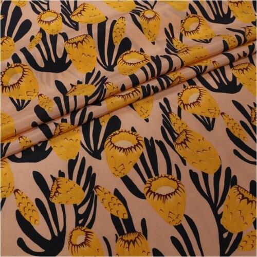 1 Meter Summer Art Jet Printing Crepe De Chine 100% Shirt Dress Clothing Silk Fabric