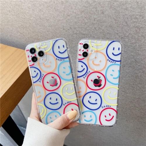 Cute Color Smile For Samsung S21 A21 a21S A30 A40 A50 A70 A71 A80 A51 S9 S10 plus S20 FE Note 20 Ultra 8 9 10 Cute Soft Cover